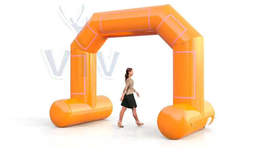 Diagonal self - standing gate 4 m commercial promotional inflatable gate